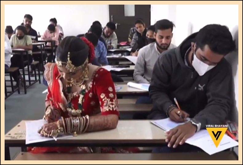 ప‌రీక్ష‌కు హాజ‌రైన పెండ్లి కూతురు
