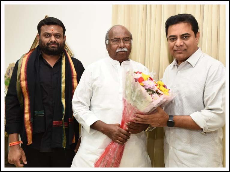 మంత్రి కేటీఆర్‌ను క‌లిసిన మాజీ ఎమ్మెల్యే నారాయ‌ణరావు