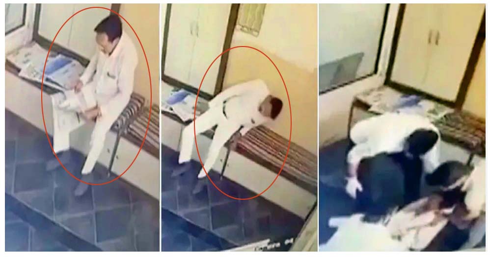 పేపర్ చూస్తూ కుప్పకూలిన వ్యాపారి