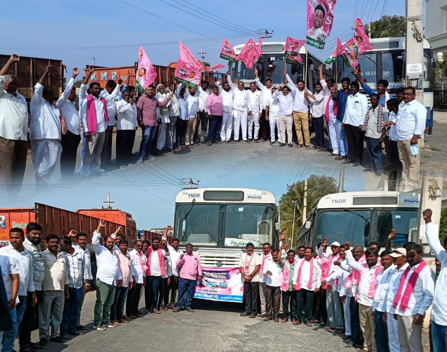 చలో నల్గొండకు తరలిన గులాబీ దళం