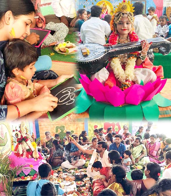 శ్రీ సాయి మేధలో వైభవంగా అక్షరభ్యాసం..!