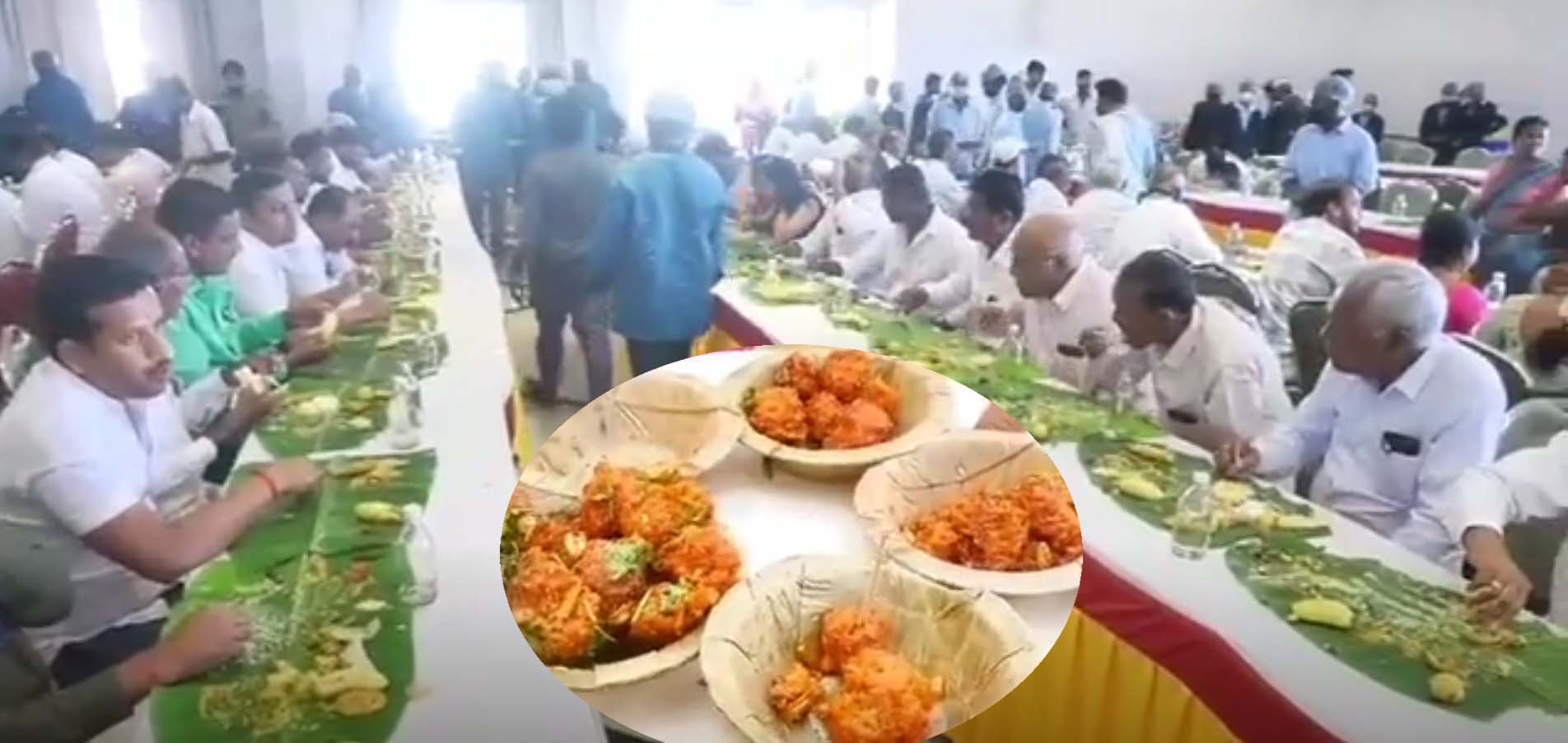 అరటి ఆకులు.. గాజు గ్లాసులు..!