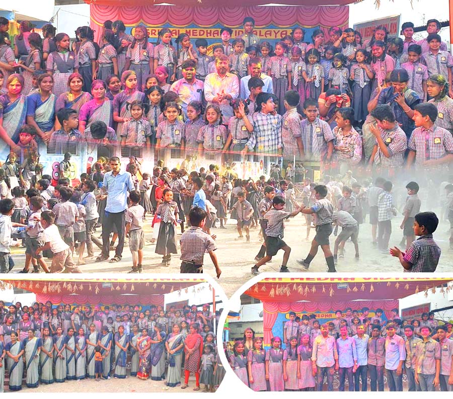 శ్రీ సాయి మేధలో ఘనంగా హోలీ వేడుకలు