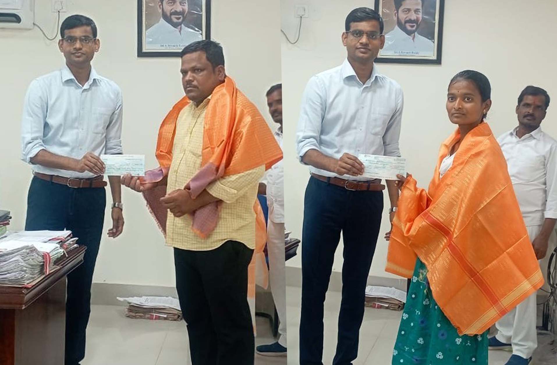 లగచర్ల రైతులకు రూ.2.49 కోట్ల చెక్కుల పంపిణీ