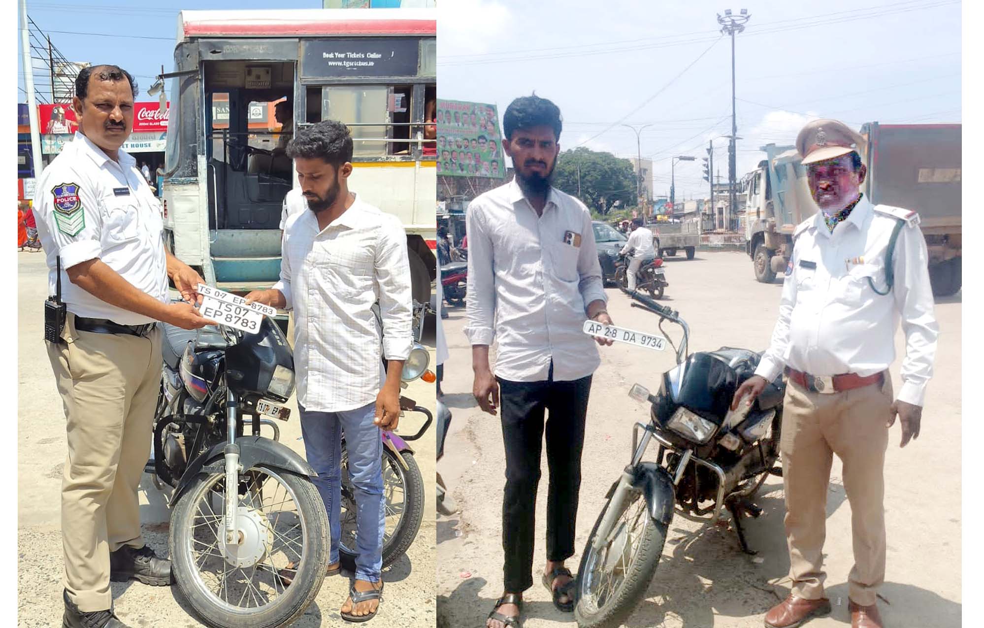 నెంబర్ ప్లేట్లు లేని వాహనాలపై కొరడా..!