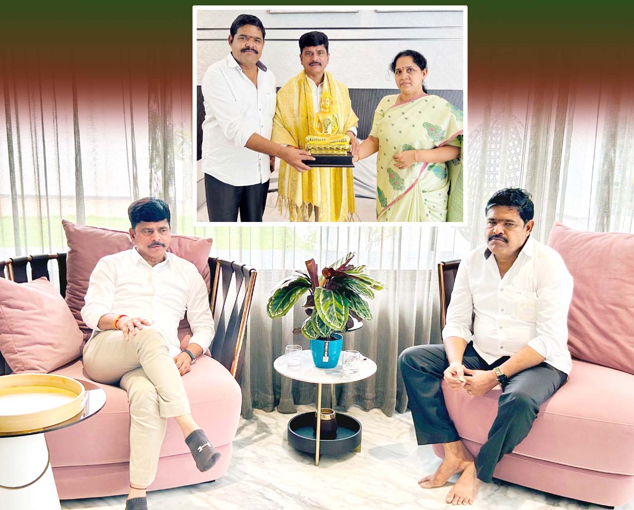 తిరుపతి రెడ్డితో బీఎస్ఆర్ దంపతుల భేటి