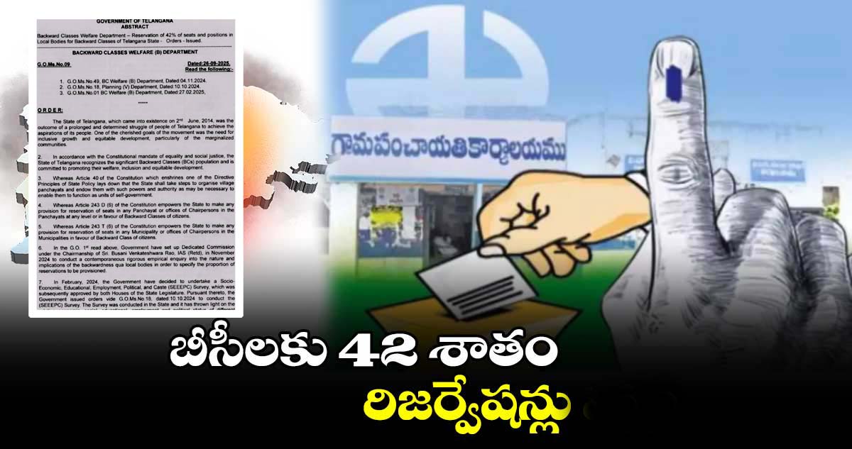 బీసీ రిజర్వేషన్లు ఖరారు..!