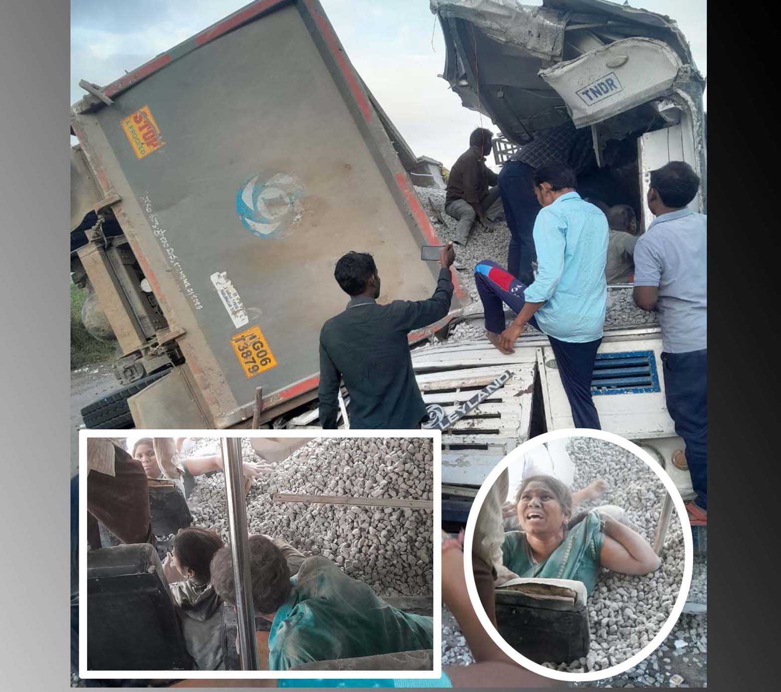 టిప్పర్‌ లారీ, ఆర్టీసీ బస్సు డీ
