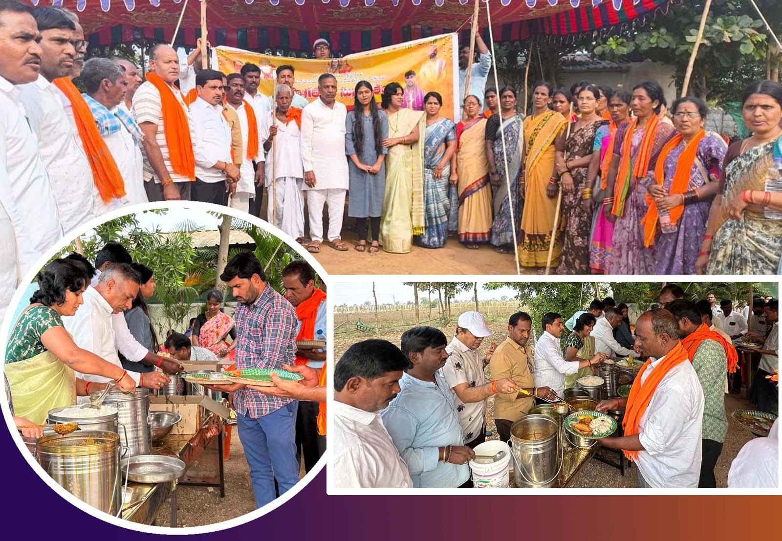 శ్రీశైలం పాదయాత్ర భక్తులకు అన్నదానం