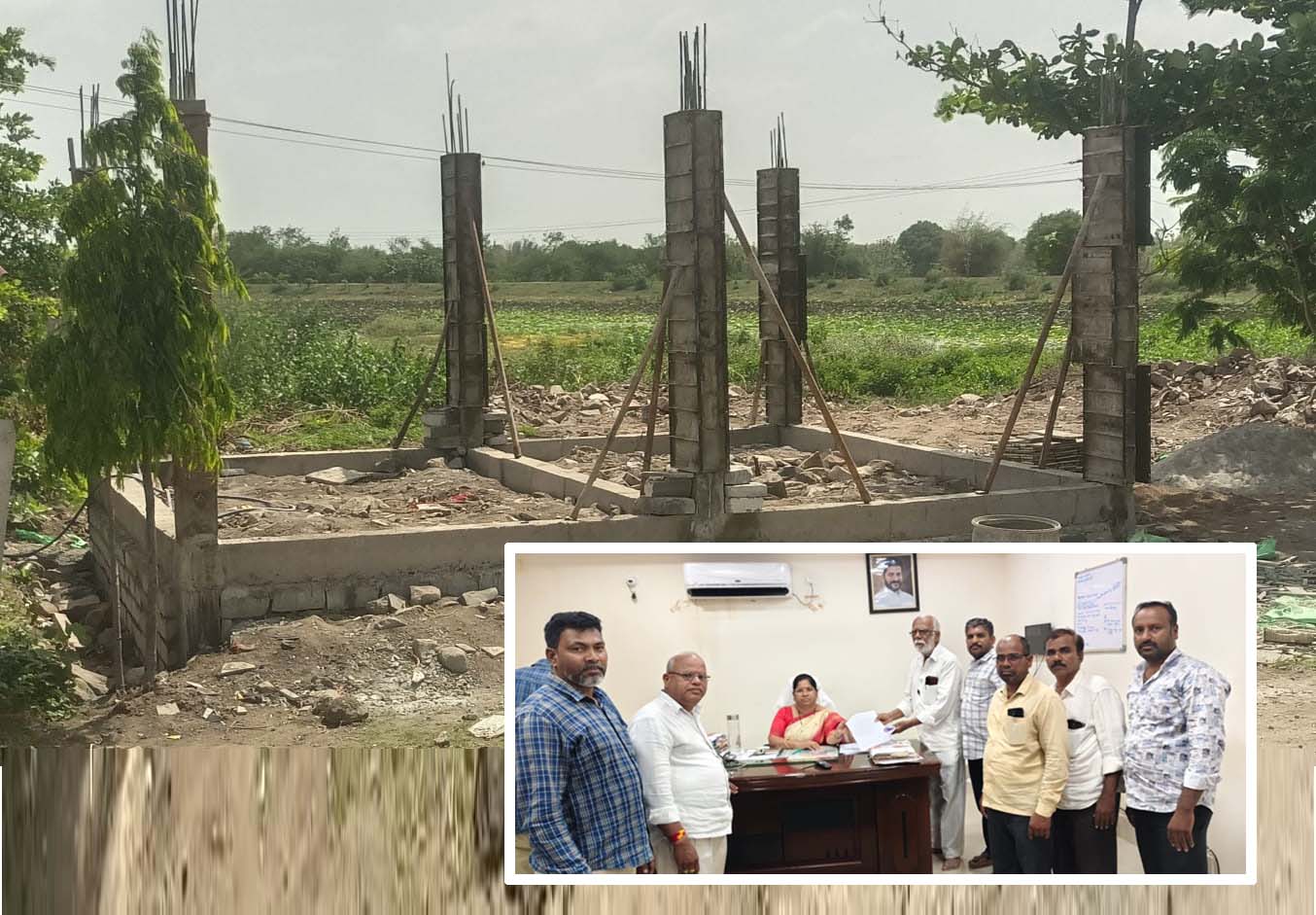 శిఖం భూమిలో డ్వాక్రా భవనం నిలిపివేయాలి